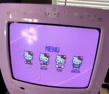 Vintage Pink Hello Kitty 13” CRT TV DVD Combo NO REMOTE- DVD Not Working LOCAL