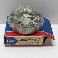 SKF 6005-2RS Single Row Deep Groove Rubber Seal Ball Bearing - Spain - NOS