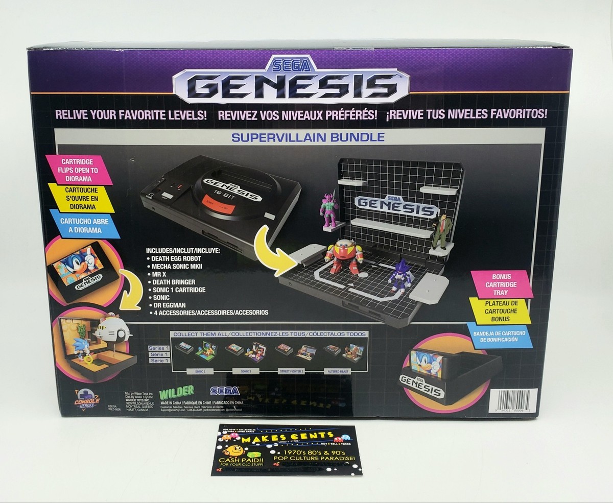 SEGA Genesis w/ Sonic 1 Diorama Console Heroes Supervillain Bundle