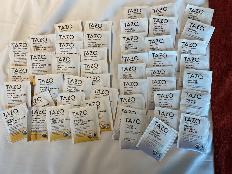 Tazo Organic Calm Chamomile & Earl Grey 50 Bags Total (25 each Flavor) LOT