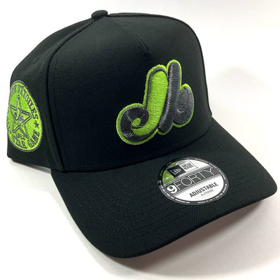 New Era Montreal Expos Exclusive Volt Gunmetal 9FORTY A-Frame Snapback Hat Cap