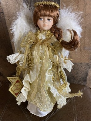 Genuine Porcelain Angel Doll by Collectors Choice Fine Bisque Christmas Vintage