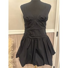Wild Fable Black Drop Waist Mini Dress Small NWT Ruched Double Strap