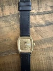 Vintage Pulsar by Seiko Classic 25mm Tank Watch Gold Tone Leather New Battery