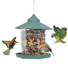Hanging Gazebo Wild Bird Feeder Outdoor Bird Seed Station with Large Capacity