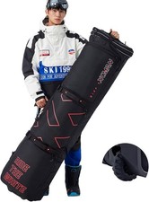 Padded Snowboard Bag with Wheels- Snow Ski Bags for Air Travel Black