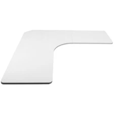 VIVO White 71 x 71 inch Curved Corner Table Top for Sit to Stand Desk Frames