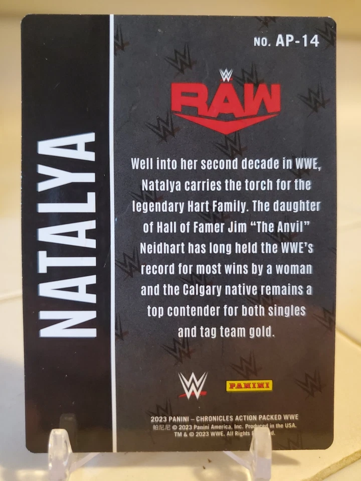 NATALYA 2023 Action Packed WWE Insert Gold Border Card #AP-14 Nadia Hart SP WWF - Image 2 of 2