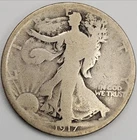 1917 D Mint Mark On Back Denver Mint 50C Walking Liberty Half