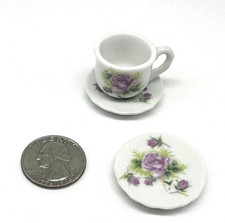 Royal Norfolk Miniature Tea Set Pink Rose 3 PC 1 Cup 2 Saucers Replacement G3 