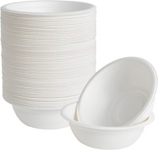 16 oz Compostable Paper Bowls 150 Pack Heavy Duty Disposable Bowls White