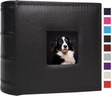 Small Photo Album 4x6 100 Pockets with Writing Space Leather Cover Picture Book
