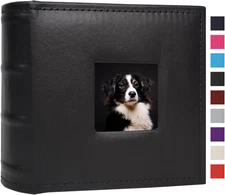 Small Photo Album 4x6 100 Pockets with Writing Space Leather Cover Picture Book
