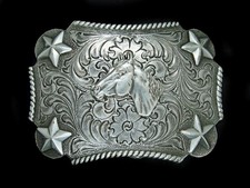 UA01143 REALLY COOL  HORSE  ORNAMENTAL WESTERN  COWBOY DESIGN BELT BUCKLE