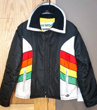 VINTAGE JOHN DEERE SNOWMOBILE JACKET FULL ZIP INSULATED MULTICOLOR WOMENS MEDIUM