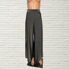 Vintage 70s Bell Bottom Pants Metallic Silver Wide Palazzo Pant Disco Hippie