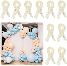 10 Pack Large Balloon Arch Clips Plastic Transparent Backdrop Spring Clamps 3.5 