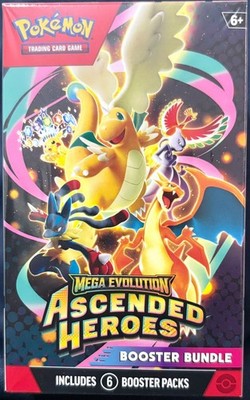 Pokémon TCG Mega Evolution Ascended Heroes Booster Bundle 6 Packs Sealed