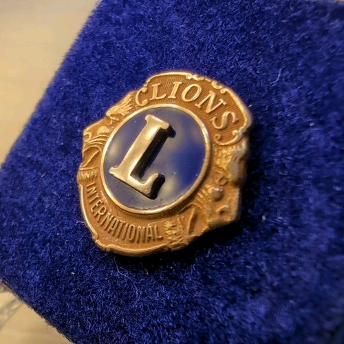 Vintage Lions Club International 10k Solid Gold Pin Lapel Tie Tack Morgan's 2.5g