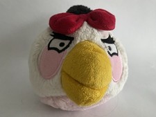 Angry Birds Rovio Plush White Pink Girl with Red Bow Matilda 5" No Sound