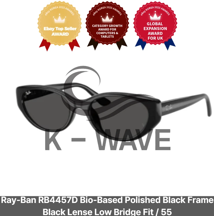 Ray-Ban RB4457D cadre noir poli bio lentille noire coupe bas pont / 55 - Photo 1/1