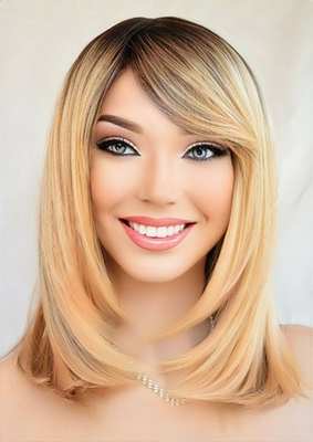 #ad #ad Medium Bob Wig with Bangs Heat Friendly Synthetic Hair Color SOM7015 $24.99