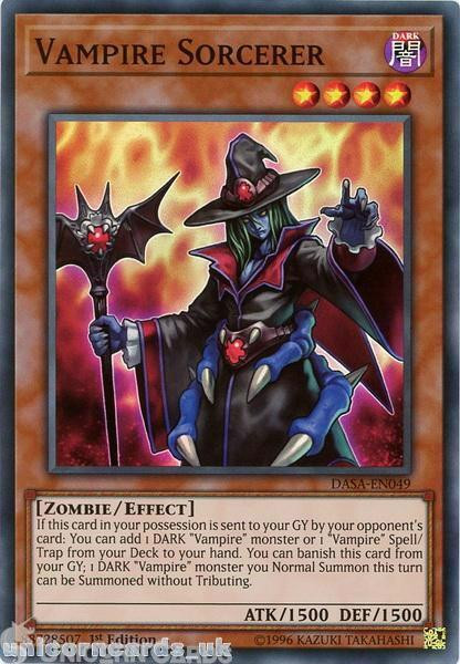 DASA-EN049 Vampire Sorcerer Super Rare 1st Edition Mint YuGiOh Card