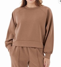 NWT Member's Mark Women's Sandwash Crewneck  Jogger Set Size Small Brown