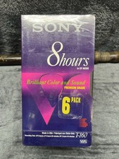 Sony T-160 8HR VCR Video Cassette Tape 6 Pack Premium Grade New Sealed