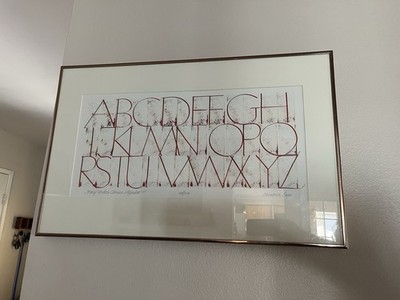 Elizabeth Lucas Freely Written Roman Alphabet Print Poster Signed Letter 218/500
