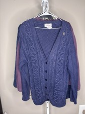 Vintage Wellington Navy Cable Knit Cardigan