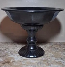 Vintage 1950s Signed RED WING Pottery USA Black Ceramic Pedestal Compote Bowl