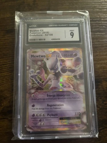 Mewtwo EX Pokemon 2016 Evolutions 52/108 CGC 9