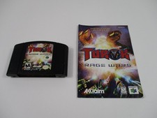 TUROK: RAGE WARS Nintendo N64 Game Cartridge + Manual Authentic!