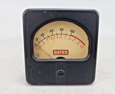 Vintage Simpson Gates Radio VU Meter Level Indicator Panel Mount 3-1/8'' by 3''