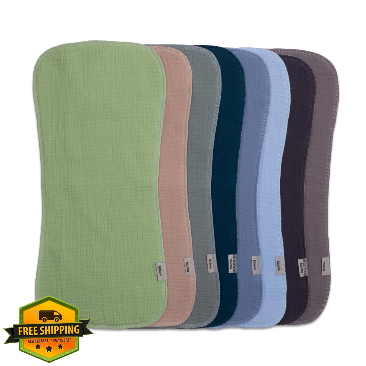 Maiwa 8 Pack Muslin Burp Cloths Baby Soft Absorbent Multicolour 02