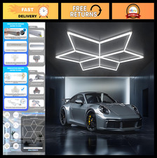 Super Bright Hexagon LED Lights 8910LM - 6500K Cool White Garage  Workshop Ligh