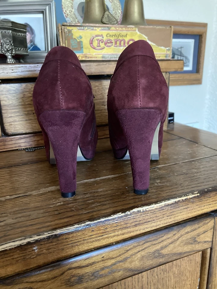 Ботинки Ellen Tracy размер 7 М Elma на лодыжке на высоком каблуке бордовая пряжка деталь боковая молния - Изображение 3 из 4