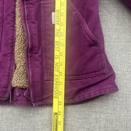 Carhartt Jacket Women XS WJ022 BGP Purple Sherpa Lined Chore Workwear Western - Picture 3 of 11