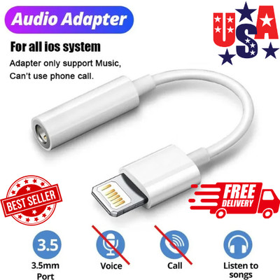 3.5mm Audio Adapter AUX Headphone Converter Compatible iPhone