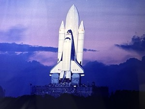 1981 NASA KSC Space Shuttle Columbia STS-1 Crawler Presentation Transparency-723