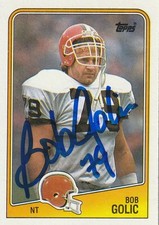 BOB GOLIC CLEVELAND BROWNS SIGNED 1988 TOPPS CARD #94