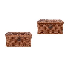Reusable Plastic Tissue Dispenser Violet Handmade Woven Multifunctional Box