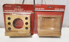 Vintage Brand New Solid Oak Wood Bathroom Melard Wall Soap Toothbrush Holder