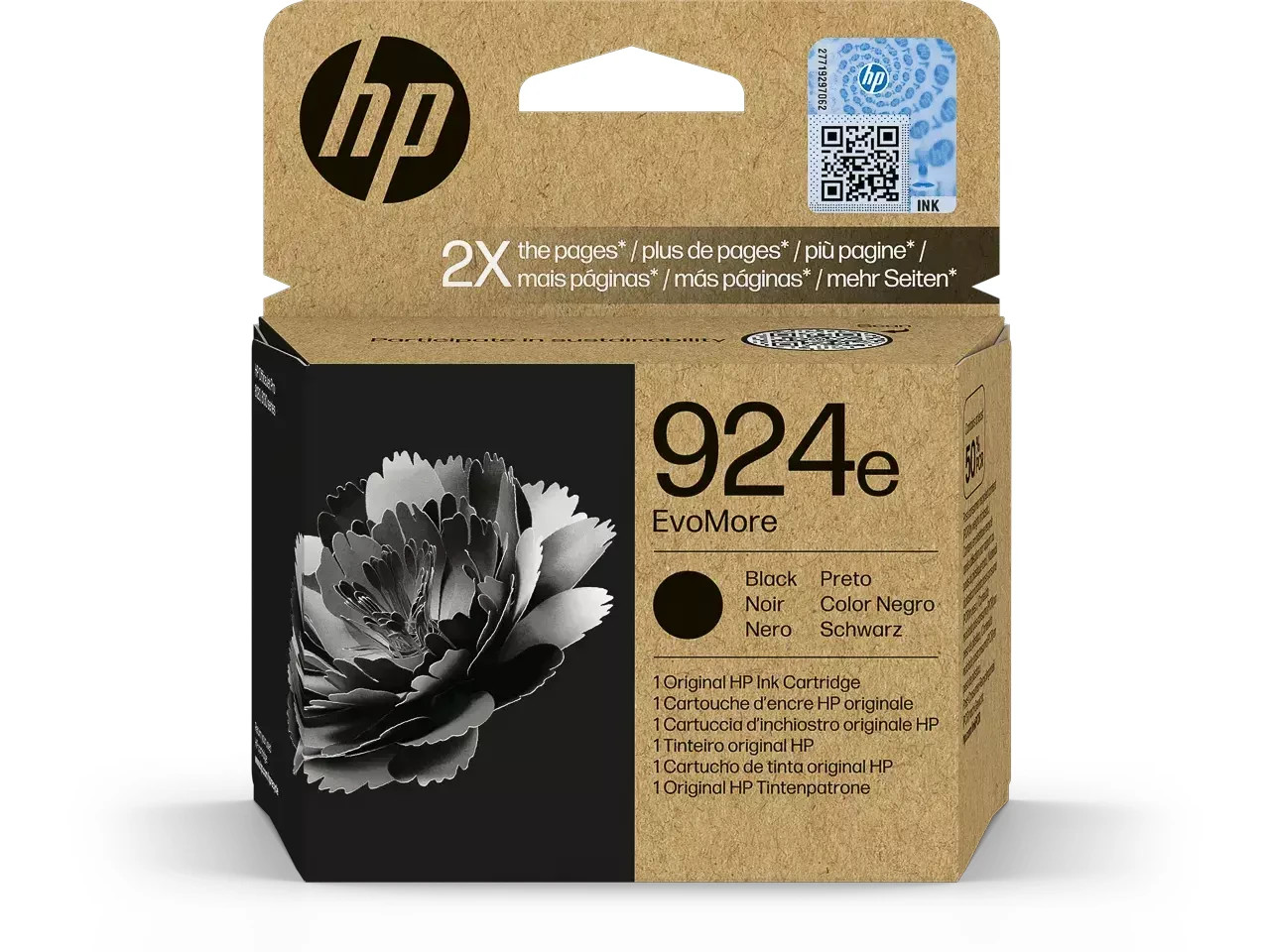 Cartouche HP 924E noir XL haute capacité pour imprimante OfficeJet Pro 8120 et 8130