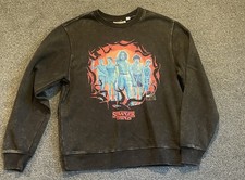 Stranger Things Distressed Sweatshirt Medium Black Super Soft New