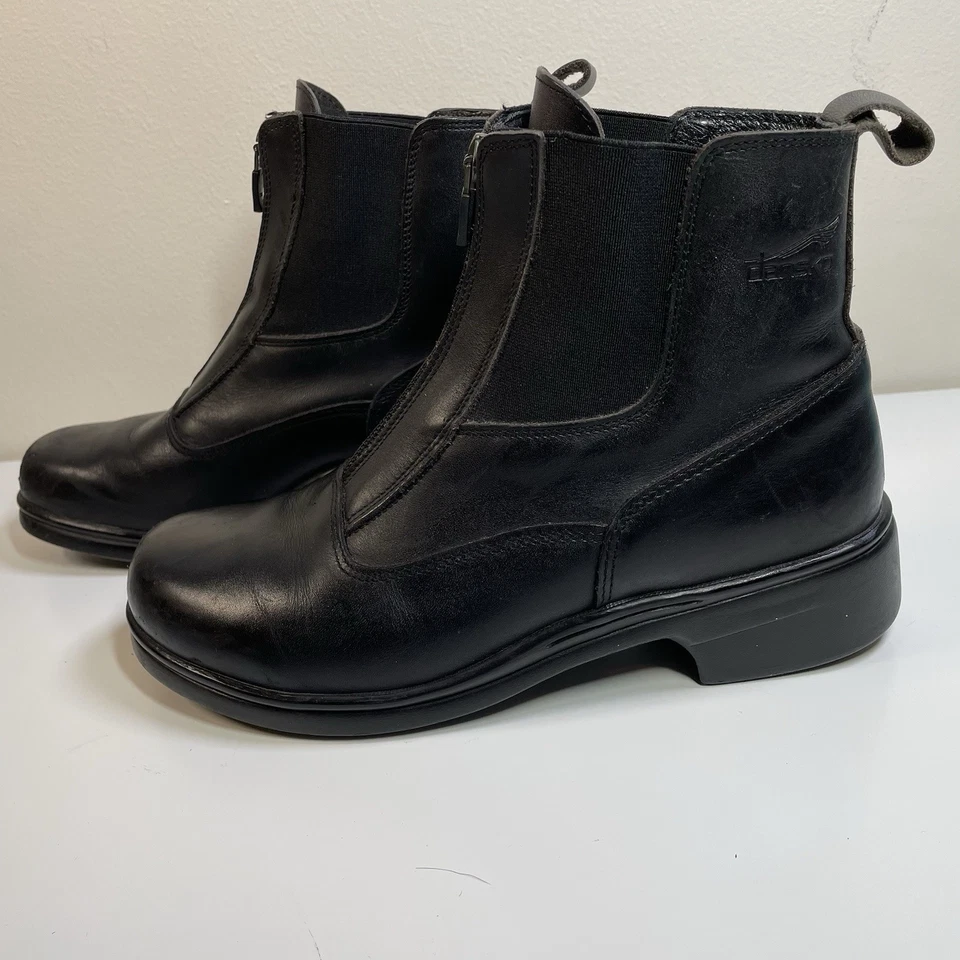 Dansko Womens Black Leather Boots Size 39 EU 8-1/2 US Front Zip Booties - Image 3 of 4