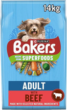 BAKERS Superfoods Adult Dry Dog Food Beef with Vegetables 14kg Pack 1.85 per kilo