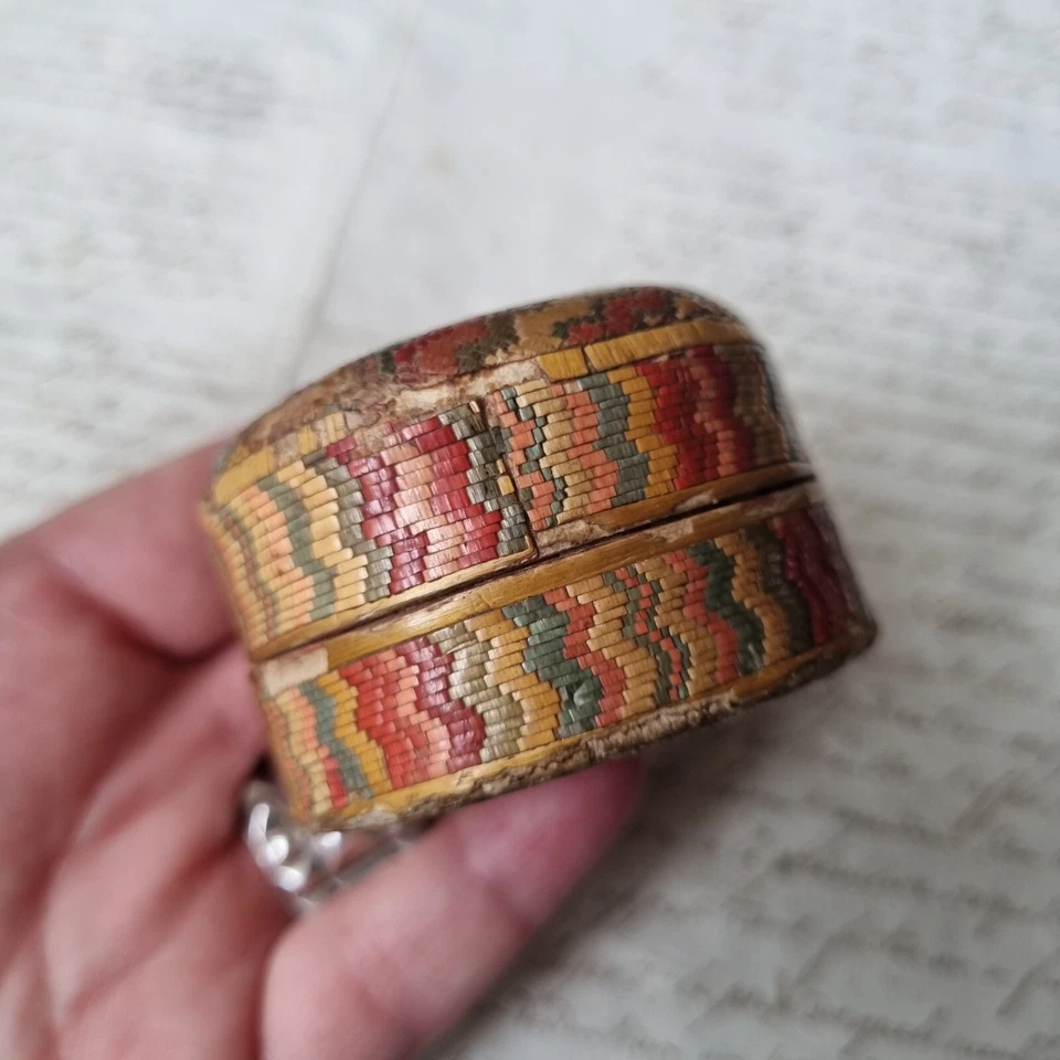 BOITE en Marqueterie de Paille XVIIIè Georgian French Box 18C - Photo 4/4