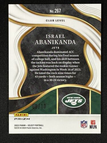 ISRAEL ABANIKANDA GOLD /10 Dragon Scale 2023 Select CLUB Level RC Rookie - Picture 2 of 2